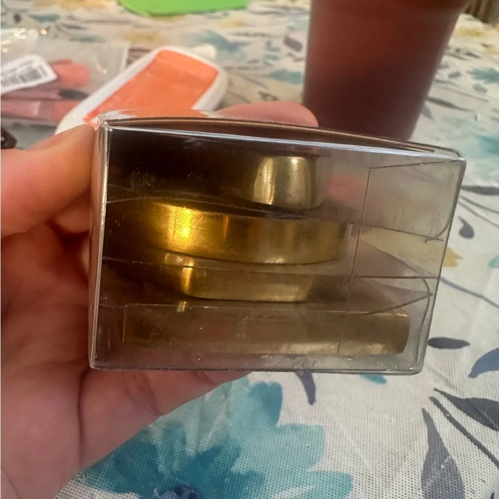 NIB West Elm Brass stackable napkin holders